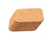 T & G Woodware Six (6) Cork Square Coasters (small)